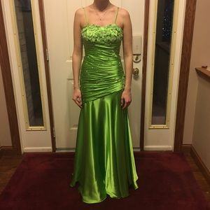 Lime green long formal dress